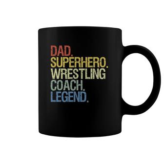 Wrestling Coach Dad Legend Vintage Coffee Mug | Mazezy