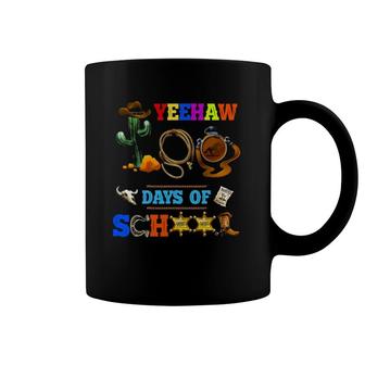 Yeehaw 100 Days Of School Cowboy Horse Riding Rodeo Western Coffee Mug | Mazezy