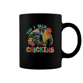 Yep I Talk To Chickens Funny Farmer Vintage Coffee Mug | Mazezy