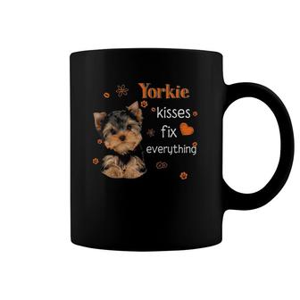 Yorkie Kisses Fix Everything Yorkshire Terrier Dog Lover Coffee Mug | Mazezy