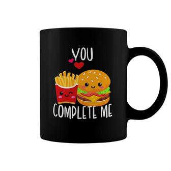 You Complete Me Cute Kawaii Burger & Fries Valentine Couple Coffee Mug | Mazezy