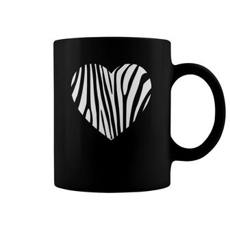 Zebra Heart Animal Lover Stripe Africa Gift Men Women Kids Coffee Mug | Mazezy