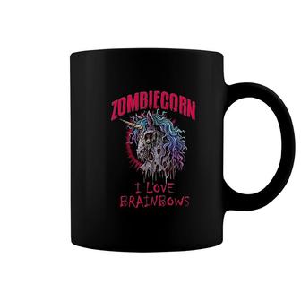 Zombie Unicorn I Love Brainbows Punk Gothic Goth Halloween Coffee Mug - Seseable