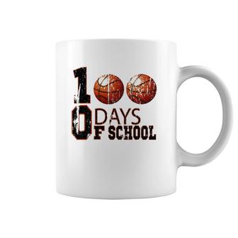 100Th Day Student Boy Girl 100 Days Of School Basketball Coffee Mug | Mazezy