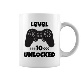 10Th Birthday 10 Years Old Level 10 Unlocked Gamer Coffee Mug - Seseable