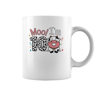10Th Birthday Moo Cow Theme Farm Animal Ten Years Old Party Coffee Mug | Mazezy