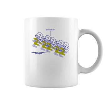 2-22-22 Twosday Expect Great Things Blueprint Numerology Coffee Mug | Mazezy