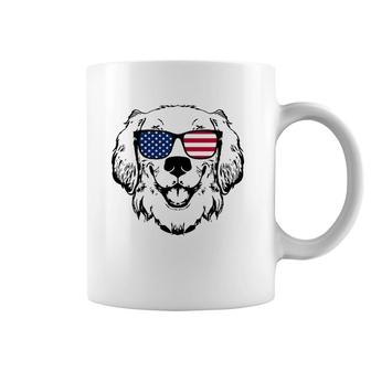 4Th Of July Golden Retriever Us American Flag - July Fourth Coffee Mug | Mazezy