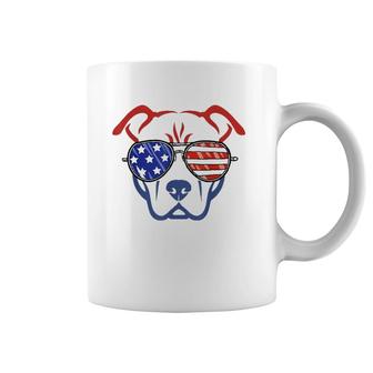 4Th Of July Patriotic Pitbull Dog American Flag Coffee Mug | Mazezy