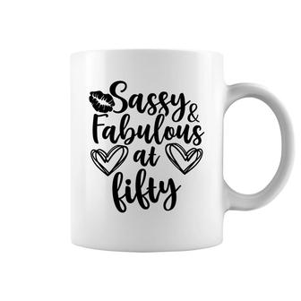 50Th Birthday Gift Awesome Sassy And Fabulous At Fifty Coffee Mug - Seseable
