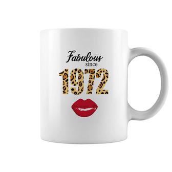 50Th Birthday Gift Happy Fabulous Since 1972 Leopard Lips Coffee Mug - Seseable