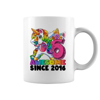 6 Awesome Since 2016 Dabbing Unicorn 6Th Birthday Girls Coffee Mug | Mazezy