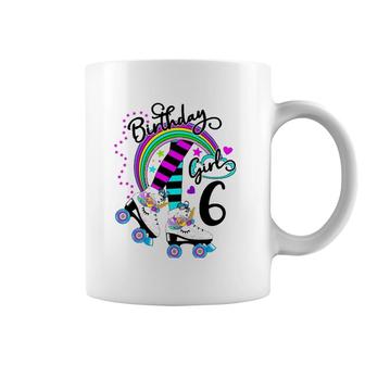 6Th Unicorn Roller Skate Birthday Party For Girls Coffee Mug | Mazezy UK