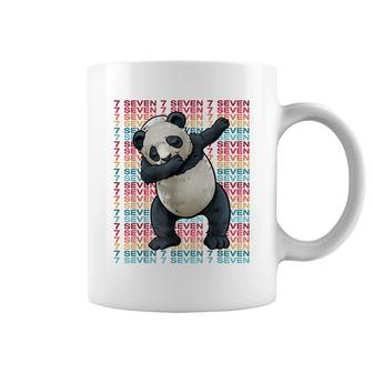 7 Years Old Panda Dabbing 7Th Birthday Panda Party Coffee Mug - Seseable