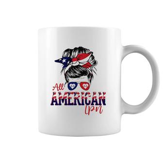 All American Cpa 4Th Of July Messy Bun Flag Certified Pediatric Nurse Gift Coffee Mug | Mazezy DE