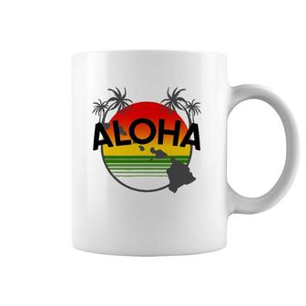 Aloha Hawaii Palm Tree - Feel The Aloha Hawaiian Spirit Coffee Mug | Mazezy