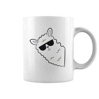 Alpaca Lover Llama With Sunglasses Cute Llama Alpaca Coffee Mug | Mazezy