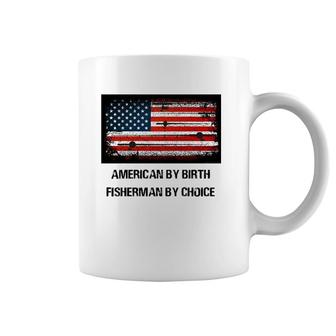 American Flag Fishing Vintage Grunge Style Coffee Mug | Mazezy