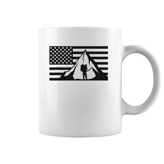 American Flag Outdoor Hiking Apparel Backpacking Hiking Coffee Mug | Mazezy