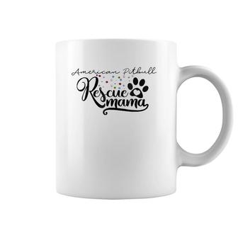 American Pitbull Rescue Dog Mama Puppy Paw Flowers Coffee Mug | Mazezy