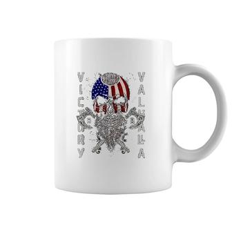 American Viking Victory Skull Flag Coffee Mug | Mazezy