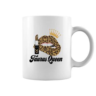April Women Leopard Lips Crown Taurus Queen Happy Birthday Coffee Mug - Seseable