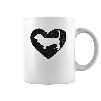 Basset Hound Dog Lover Heart Coffee Mug | Mazezy UK