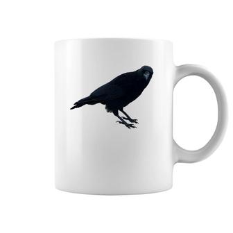 Beautiful Curious Black Crow Raven Bird Silhouette Coffee Mug | Mazezy