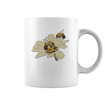 Bees On Flower Beekeeper Gift Coffee Mug | Mazezy