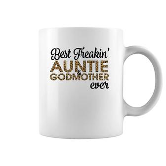 Best Freakin' Auntie & Godmother Ever Leopard Gift Coffee Mug | Mazezy