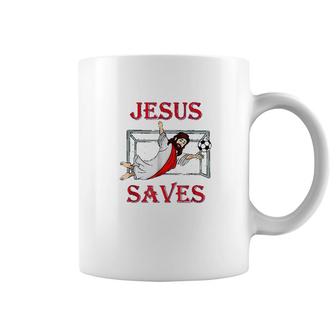 Best Jesus Saves Soccer Goalie Coffee Mug | Mazezy