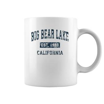 Big Bear Lake California Ca Vintage Sports Design Navy Print Coffee Mug | Mazezy