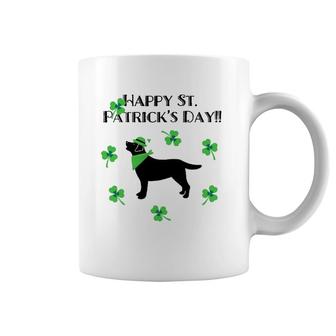 Black Labrador Retriever Outline St Patrick's Day Coffee Mug | Mazezy
