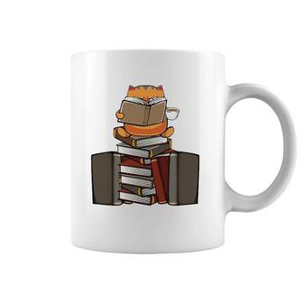 Book Lover Japanese Kawaii Cat Pet Reading Tea Coffee Cozy Coffee Mug | Mazezy
