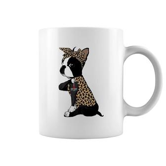 Boston Terrier Lover I Love Mom Tattoo Leopard Mothers Day Coffee Mug | Mazezy