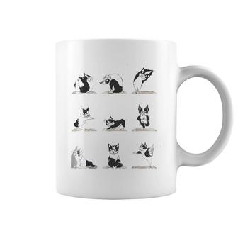 Boston Terriers Yoga Asana Pose Meditation Funny Coffee Mug | Mazezy