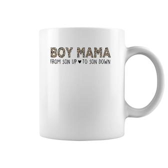 Boy Mama From Son Upto Son Down Leopard Mother's Day Mom Coffee Mug | Mazezy