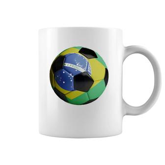 Brazil Flag Football Soccer Ball Coffee Mug | Mazezy