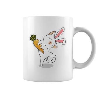 Bunny Cat With Carrots Dancing Happy Easter Day Coffee Mug - Seseable
