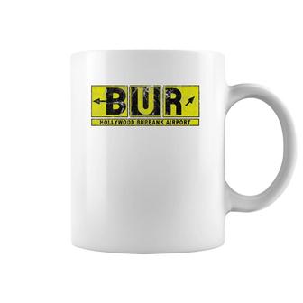 Bur Hollywood Burbank Airport Taxi Way Sign Pilot Vintage Coffee Mug | Mazezy