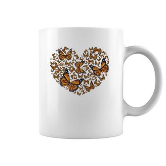 Butterfly Heart Love Cute Monarch Butterflies Coffee Mug | Mazezy