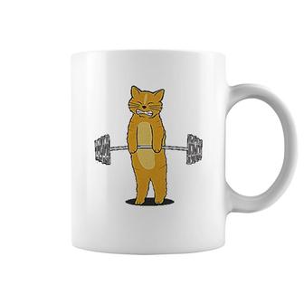 Cat Lifting Weights Coffee Mug | Mazezy