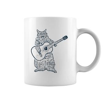 Cat Playing Guitar Guitar Player Cat Lover Coffee Mug | Mazezy