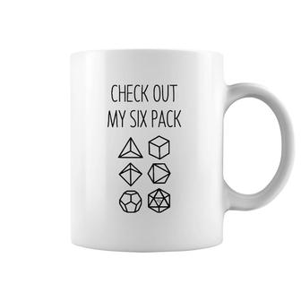 Check Out My Six Pack 6 D20 Dice Set Dragons Rpg Gamer Gifts Coffee Mug | Mazezy