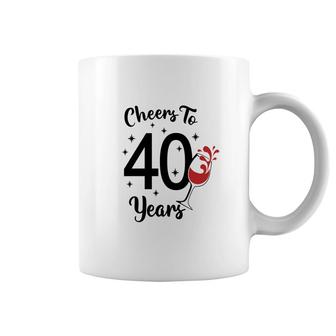 Cheers To 40 Years Happy 40Th Birthday Coffee Mug - Seseable