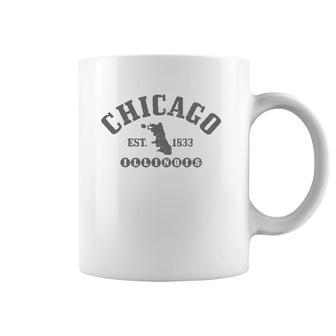 Chicago Illinois Est 1833 City Map Pride Vintage Gift Coffee Mug | Mazezy