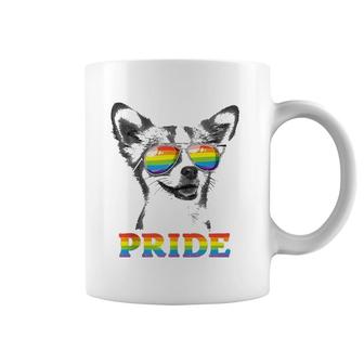 Chihuahua Gay Pride Lgbt Rainbow Flag Sunglasses Funny Lgbtq Coffee Mug | Mazezy
