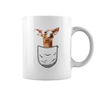 Chihuahua Puppy Chi Hua Techichi In Pocket For Dog Owner Coffee Mug | Mazezy