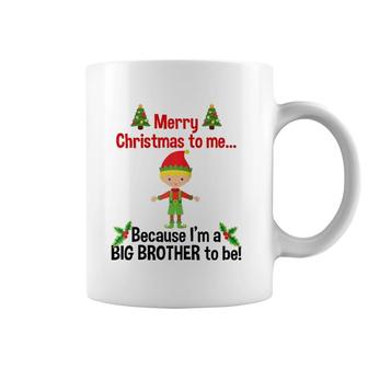 Christmas Big Brother Holiday Pregnancy Announcement Baby Raglan Baseball Tee Coffee Mug | Mazezy