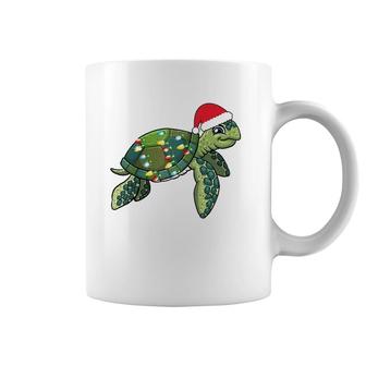 Christmas Sea Turtle With Santa Hat Holiday Cute Gift Pajama Raglan Baseball Tee Coffee Mug | Mazezy